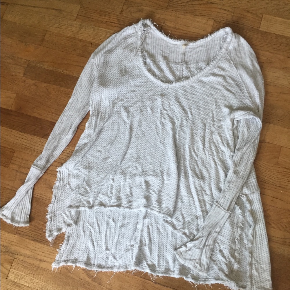 Free People Flowy Boho Waffle Knit Sweater